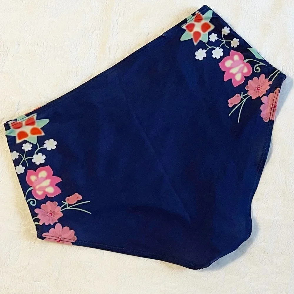 High Waisted Floral Bikini Bottom - S